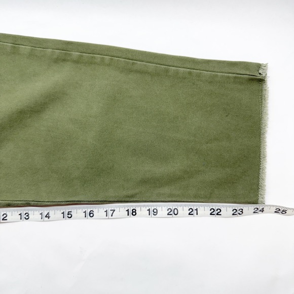 ONeill Olive Green "Curtis" Pants Womens Drawstring Waist Cropped Frayed Hem - Picture 4 of 9